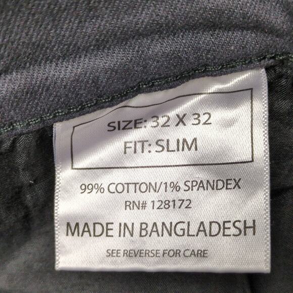 NWT Ring of Fire Men's 32x32 Slim Jeans, Black Flex Stretch Distressed Denim - Picture 5 of 6